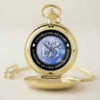 Elegant 65th Blue Sapphire Wedding Anniversary Pocket Watch