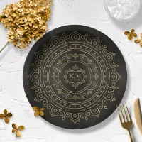 Fine Filigree Gold Wedding ID871 Paper Plates