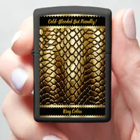 Glistening golden snake skins in natural light zippo lighter