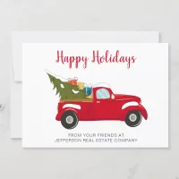 Cute Christmas Tree Car Corporate Business Holiday Card