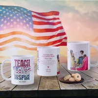 Teach Love Inspire Patriotic Flag Teacher Gift   Coffee Mug