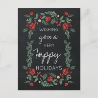 chalkboard floral garden Holiday cards