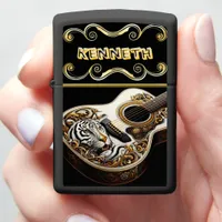 Personalized Guitar Lighter with Tiger Artwork