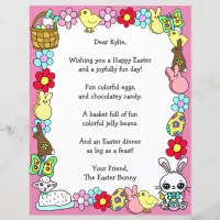 Whimsical Easter Bunny and Poem Kid's Letter Game