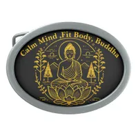 Symbolic Buddha Surrounded by Nature Elements Belt Buckle