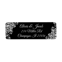 Black and White Elegant Script Return Labels