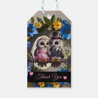 Bride & Groom Owl - Thank You  Gift Tags