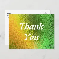 Autumn Shades Green Yellow Thank You Postcard