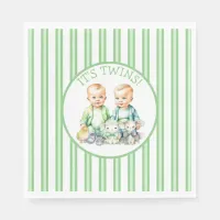 It's Twins! Cute boy twins Baby Shower Napkins