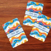 Abstract Ocean Beach Theme Waves Fish Sun Jumbo Poker Cards