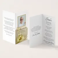 Orchid Flower on White Funeral Memorial Prayer Business Card