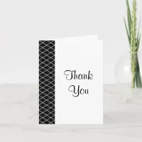 Black and White Art Deco Diamonds Thank You Card