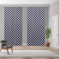 Simple Black and Soft Lilac Check | Blackout Curtains