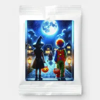 Witch and Clown looking at a Monster Halloween Hot Chocolate Drink Mix