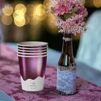 Chic Wedding Burgundy ID695 Paper Cups