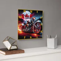 Majestic ride under the Canadian night sky Square Wall Clock