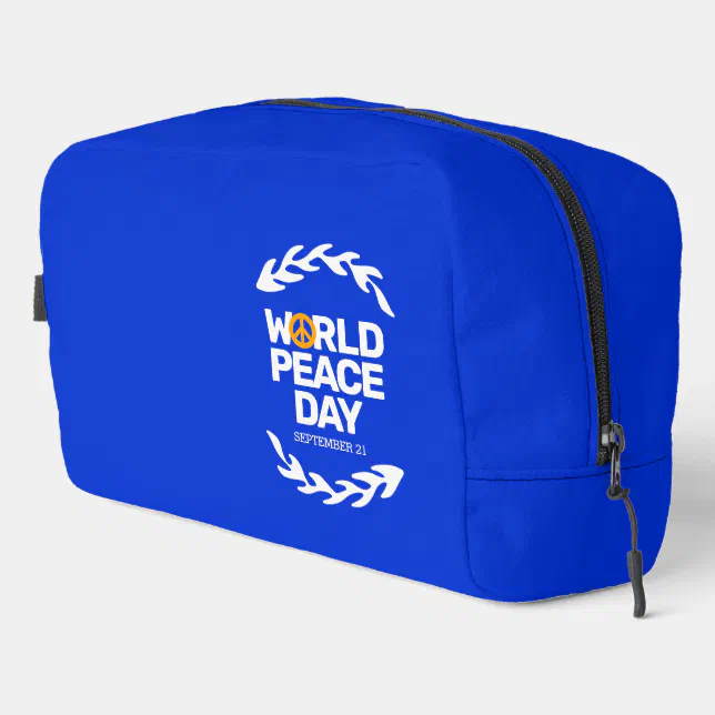 Blue Orange World Peace Day Peace Sign Dopp Kit