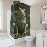 Green Frog Shower Curtain