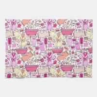 Girly Pink Pattern Kitchen Towel