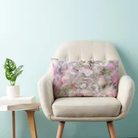 Hydrangea and Roses - Vintage Bouquet in Oil  Lumbar Pillow