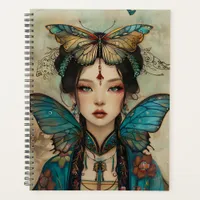 Whimsical Fantasy Portrait Lady with Butterflies Planner