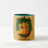 Happy Halloween - Uncut Pumpkin Face Two-Tone Coffee Mug