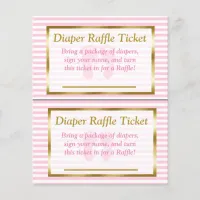 Pink & Gold  Baby Shower Diaper Raffle