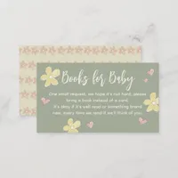 Flowers Hearts Neutral Girl Books for Baby Enclosure Card