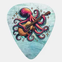 Funny Cartoon Octopus Playing Guitar Guitar Pick