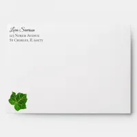 Green English Ivy Leaf Wedding Envelope