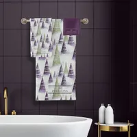 Purple Green Christmas Pattern#8 ID1009 Bath Towel Set