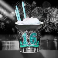 City Lights Sweet Sixteen Teal ID120 Paper Cups