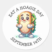 Eat a Hoagie Day, Funny Food Holidays Classic Round Sticker