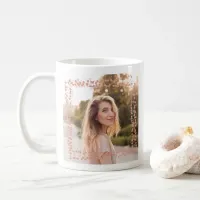 Rose Gold Hearts Border Photo Coffee Mug