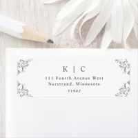 Elegant Gray Wedding Return Address Label