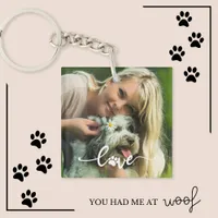 Custom Dog Mom Photo Keychain