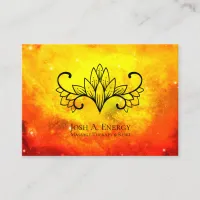 *~* Lotus Gold Nebula Galaxy Universe Orange Business Card