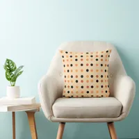 Halloween Polka Dot Pattern Throw Pillow