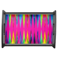 [Rainbow Fiesta] Harlequin Geometric Hot Pink Serving Tray