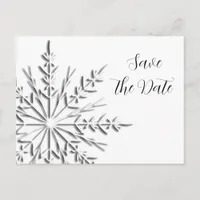 Snowflake Winter Wedding Save the Date Announcement Postcard