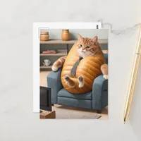 Funny Bread Loaf Cat Postcard