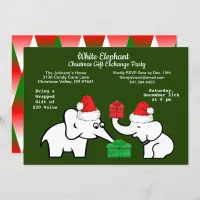 Two White Elephant Christmas Diamond Pattern, ZPR Invitation