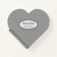 Heart-shaped Black and White Notebook