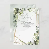 Elegant Calligraphy Greenery Eucalyptus Wedding Enclosure Card