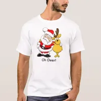 Santa With Deer T-Shirt