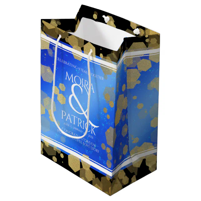Elegant 9th Lapis Lazuli Wedding Anniversary Medium Gift Bag