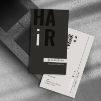 Stylish Monotone Hairdresser Business Card