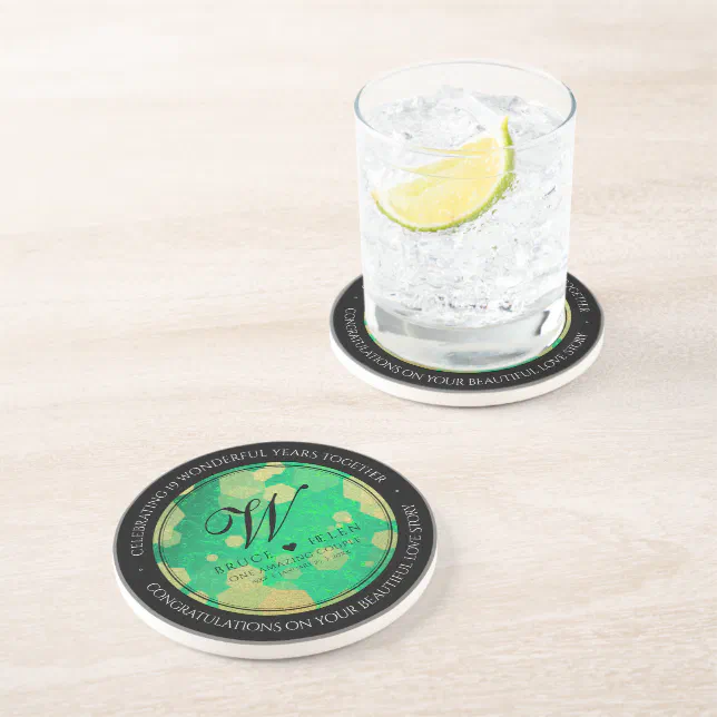 Elegant 19th Jade Wedding Anniversary Celebration Coaster