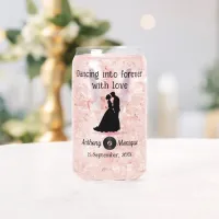 Customizable Disco Wedding Can Glass