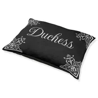 Bold Black and White Vintage Personalized  Pet Bed